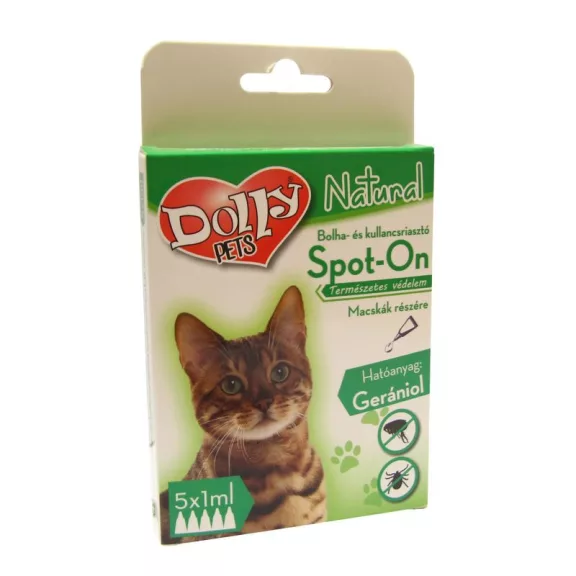 Dolly Natural bolha és kullancsriasztó spot on macskák részére 5x1ml Dolly Natural bolha és kullancsriasztó spot on macskák részére 5x1ml