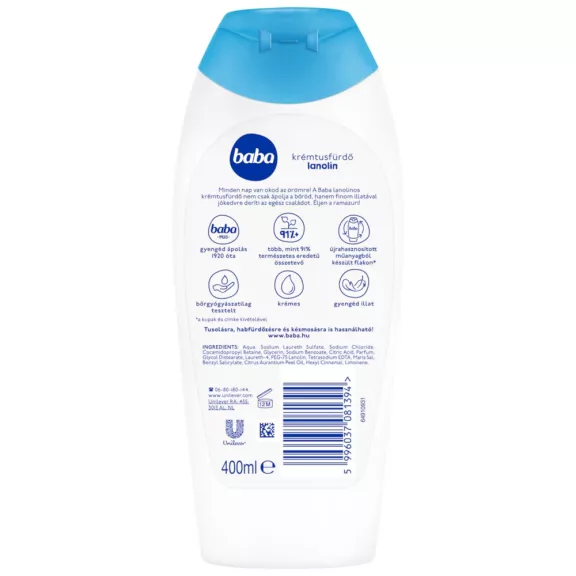 Baba Lanolin krémtusfürdő 400 ml Baba Lanolin krémtusfürdő 400 ml