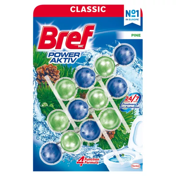 Bref Power Aktiv Pine WC frissítő 3 x 50 g Bref Power Aktiv Pine WC frissítő 3 x 50 g