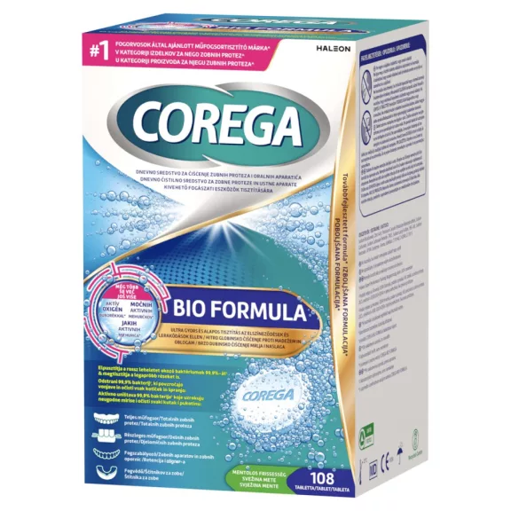 Corega Bio Formula műfogsortisztító tabletta 108 db Corega Bio Formula műfogsortisztító tabletta 108 db