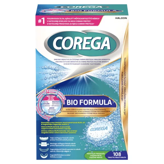 Corega Bio Formula műfogsortisztító tabletta 108 db Corega Bio Formula műfogsortisztító tabletta 108 db