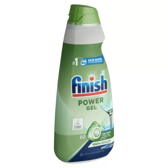 Finish Power All in 1 0% Gépi Mosogatógél 900 ml – 60 Mosogatás, Foszfát- és Tartósítószermentes Teljes Power tisztítóerő foszfát, tartósítószer és színezék nélkül – tudatos mosogatás minden nap Finish Power All in 1 0% Gépi Mosogatógél 900 ml – 60 Mosogatás, Foszfát- és Tartósítószermentes Teljes Power tisztítóerő foszfát, tartósítószer és színezék nélkül – tudatos mosogatás minden nap