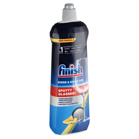 Finish Rinse & Shine Aid öblítőszer Citrom illat 800 ml – 160 Mosáshoz, Friss Citromillattal, Vízfoltmentes Finish Rinse & Shine Aid öblítőszer Citrom illat 800 ml – 160 Mosáshoz, Friss Citromillattal, Vízfoltmentes