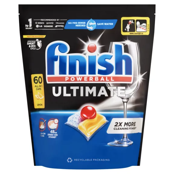 Finish Powerball Ultimate All in 1 Lemon mosogatógép kapszula 60 db – Citromos Frissesség Finish Powerball Ultimate All in 1 Lemon mosogatógép kapszula 60 db – Citromos Frissesség