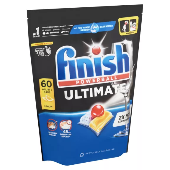 Finish Powerball Ultimate All in 1 Lemon mosogatógép kapszula 60 db – Citromos Frissesség Finish Powerball Ultimate All in 1 Lemon mosogatógép kapszula 60 db – Citromos Frissesség