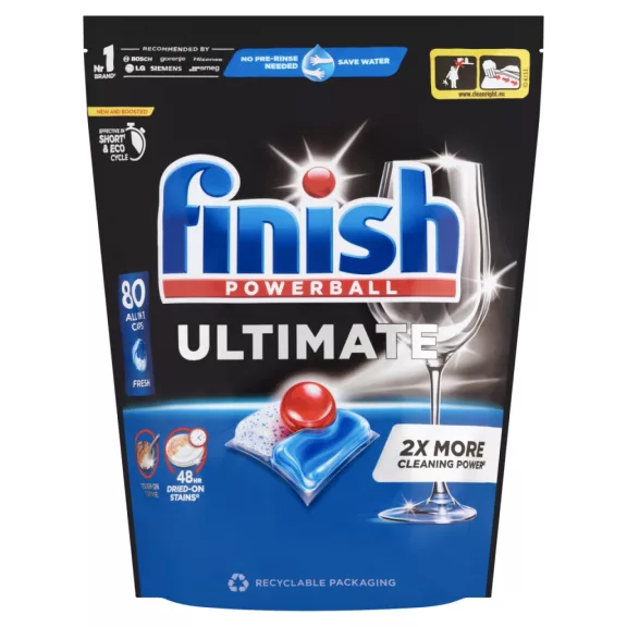 Finish Powerball Ultimate All in 1 mosogatógép kapszula 80 db – Ultimate Teljesítmény Illatmentes Formulával Finish Powerball Ultimate All in 1 mosogatógép kapszula 80 db – Ultimate Teljesítmény Illatmentes Formulával