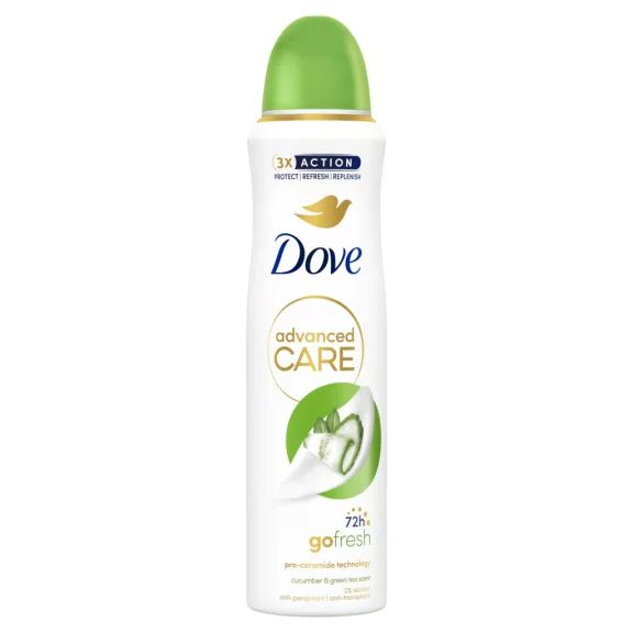Dove Advanced Care Go Fresh Cucumber and Green Tea Scent női izzadásgátló dezodor spray 150 ml Dove Advanced Care Go Fresh Cucumber and Green Tea Scent női izzadásgátló dezodor spray 150 ml