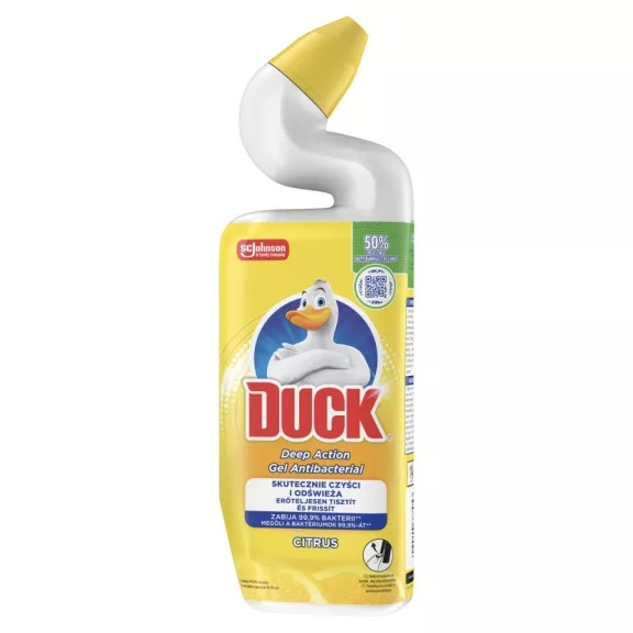 Duck Deep Action WC-tisztító fertőtlenítő gél Citrus illattal 750 ml Duck Deep Action WC-tisztító fertőtlenítő gél Citrus illattal 750 ml