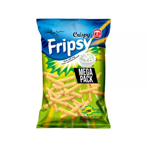 FRIPSY MEGA PACK snack 120 g Hagyma-tejföl ízű FRIPSY MEGA PACK snack 120 g Hagyma-tejföl ízű