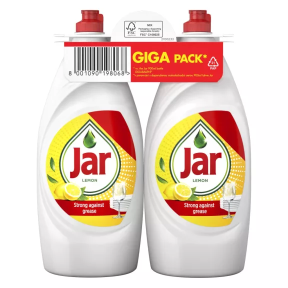JAR Citrom Folyékony Mosogatószer DUO 2x900 ml JAR Citrom Folyékony Mosogatószer DUO 2x900 ml