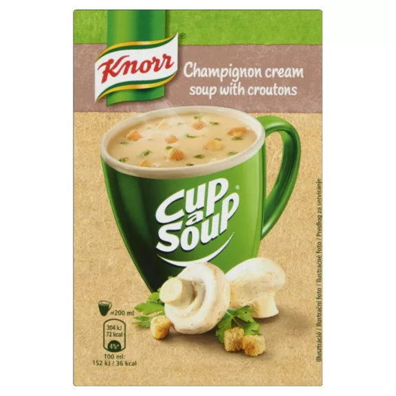 Knorr Cup a Soup bögrés instant Gombakrémleves zsemlekockával 15 g Knorr Cup a Soup bögrés instant Gombakrémleves zsemlekockával 15 g