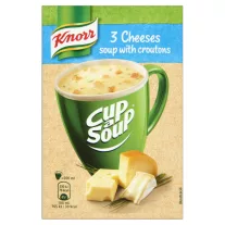 Knorr Cup a Soup bögrés instant 3 sajtos krémleves zsemlekockával 17 g