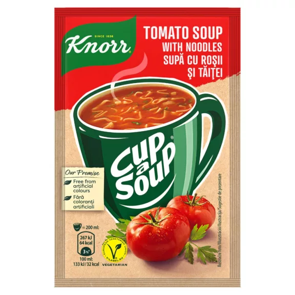 Knorr Cup a Soup bögrés instant paradicsomleves tésztával 19 g Knorr Cup a Soup bögrés instant paradicsomleves tésztával 19 g
