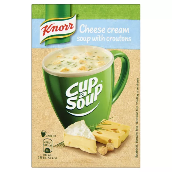 Knorr Cup a Soup bögrés instant sajtkrémleves zsemlekockával 22 g Knorr Cup a Soup bögrés instant sajtkrémleves zsemlekockával 22 g