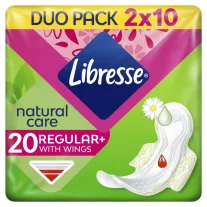   Libresse Regular+ Natural Care szárnyas egészségügyi betét 2 x 10 db