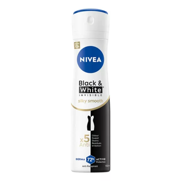 NIVEA Black & White Invisible Silky Smooth izzadásgátló deo spray 150 ml NIVEA Black & White Invisible Silky Smooth izzadásgátló deo spray 150 ml