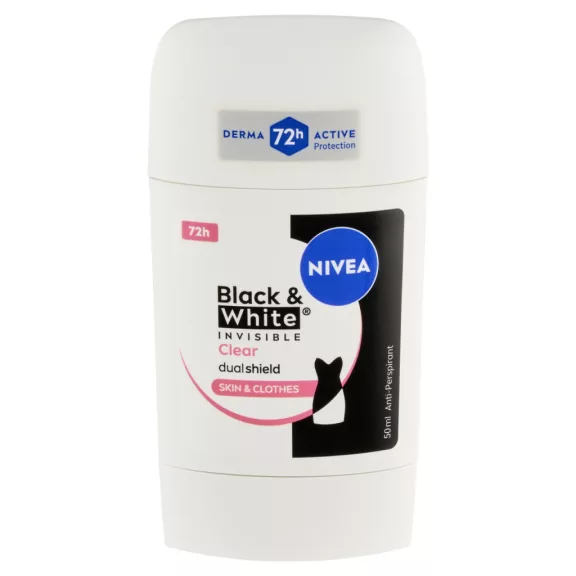NIVEA Black & White Invisible Clear izzadásgátló deo stift 50 ml NIVEA Black & White Invisible Clear izzadásgátló deo stift 50 ml