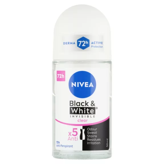 NIVEA Black & White Invisible Clear izzadásgátló golyós dezodor 50 ml