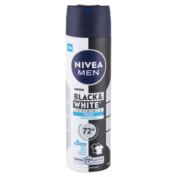 NIVEA MEN Black & White Invisible Fresh izzadásgátló deo spray 150 ml NIVEA MEN Black & White Invisible Fresh izzadásgátló deo spray 150 ml