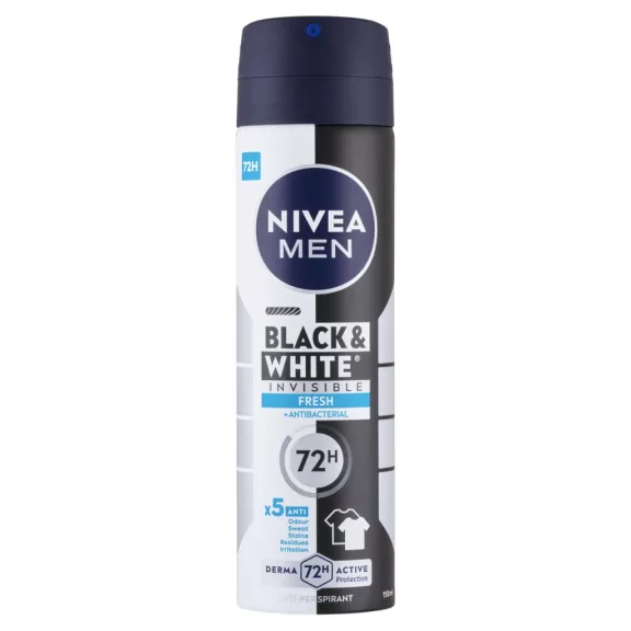 NIVEA MEN Black & White Invisible Fresh izzadásgátló deo spray 150 ml NIVEA MEN Black & White Invisible Fresh izzadásgátló deo spray 150 ml