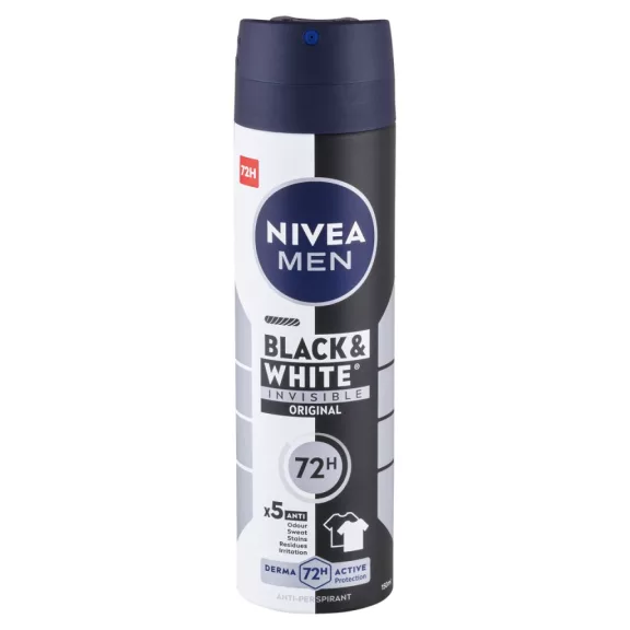 NIVEA MEN Black & White Invisible Original izzadásgátló deo spray 150 ml NIVEA MEN Black & White Invisible Original izzadásgátló deo spray 150 ml