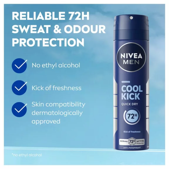 NIVEA MEN Cool Kick izzadásgátló deo spray 150 ml NIVEA MEN Cool Kick izzadásgátló deo spray 150 ml