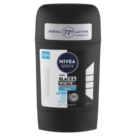 NIVEA MEN Black & White Invisible Fresh izzadásgátló deo stift 50 ml NIVEA MEN Black & White Invisible Fresh izzadásgátló deo stift 50 ml