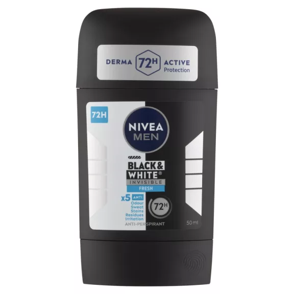 NIVEA MEN Black & White Invisible Fresh izzadásgátló deo stift 50 ml NIVEA MEN Black & White Invisible Fresh izzadásgátló deo stift 50 ml