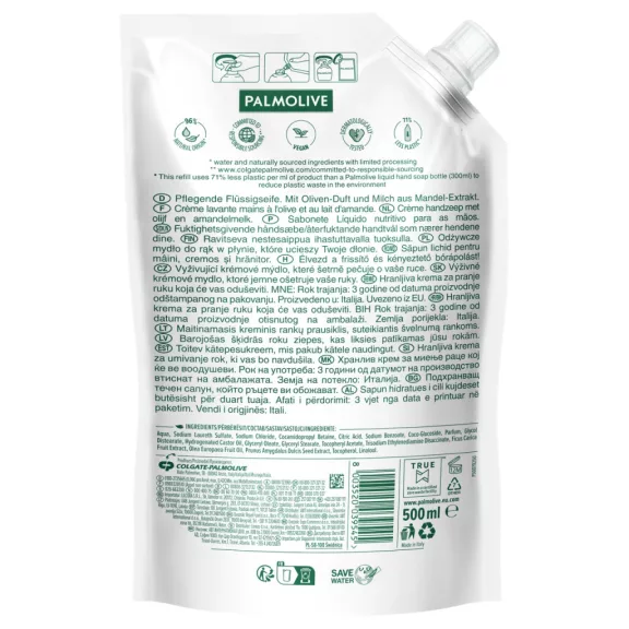 Palmolive Naturals Milk & Olive folyékony szappan utántöltő 500 ml Palmolive Naturals Milk & Olive folyékony szappan utántöltő 500 ml