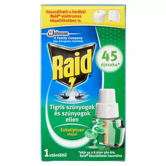 Raid szúnyogirtó utántöltő folyadék eukaliptusz olajjal 27 ml Raid szúnyogirtó utántöltő folyadék eukaliptusz olajjal 27 ml