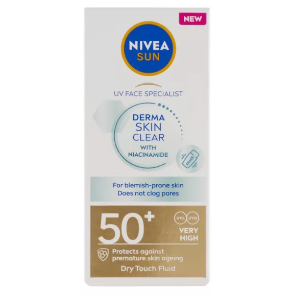 NIVEA SUN Derma Skin Clear napozó arckrém FF50+ 40 ml NIVEA SUN Derma Skin Clear napozó arckrém FF50+ 40 ml