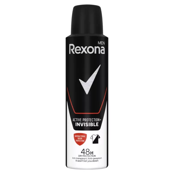 Rexona Men Active Protection+ Invisible férfi izzadásgátló dezodor spray 150 ml Rexona Men Active Protection+ Invisible férfi izzadásgátló dezodor spray 150 ml
