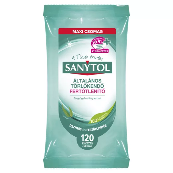 Sanytol fertőtlenítő felülettisztító törlőkendő 120 db Eukaliptusz Sanytol fertőtlenítő felülettisztító törlőkendő 120 db Eukaliptusz