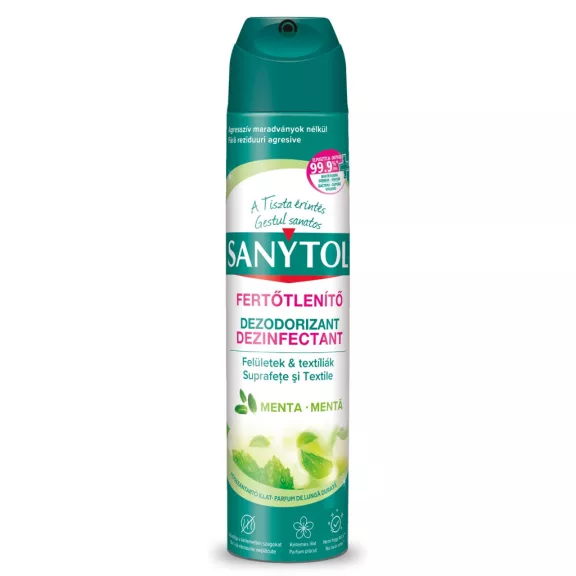 Sanytol Fertőtlenítő légfrissítő és szagtalanító Menta 300 ml Sanytol Fertőtlenítő légfrissítő és szagtalanító Menta 300 ml