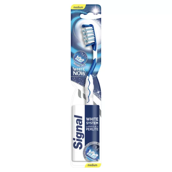 Signal White Now White System közepes keménységű fogkefe Signal White Now White System közepes keménységű fogkefe