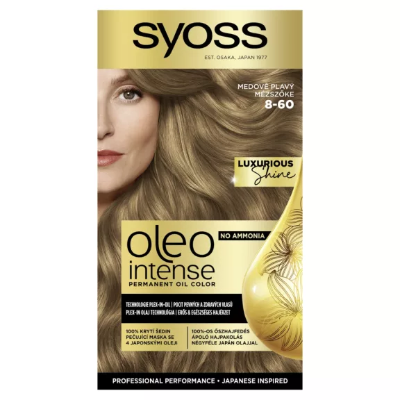 Syoss Oleo Intense tartós hajfesték 8-60 Mézszőke Syoss Oleo Intense tartós hajfesték 8-60 Mézszőke
