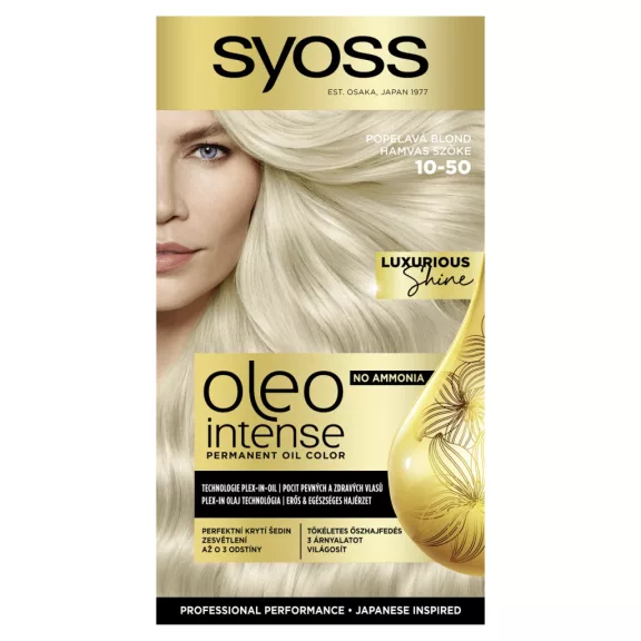 Syoss Color Oleo intenzív olaj hajfesték 10-50 hamvas szőke Syoss Color Oleo intenzív olaj hajfesték 10-50 hamvas szőke