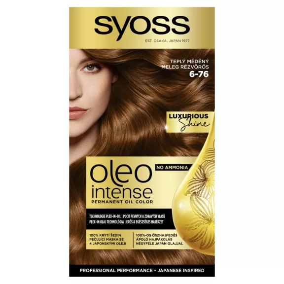 Syoss Oleo Intense tartós hajfesték 6-76 Meleg rézvörös Syoss Oleo Intense tartós hajfesték 6-76 Meleg rézvörös