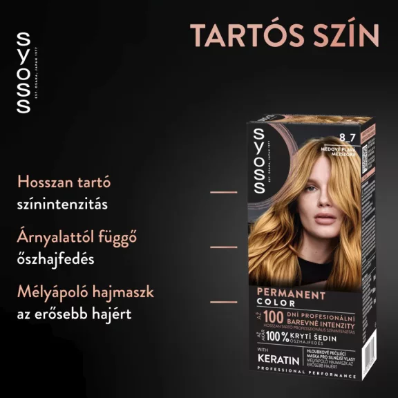 Syoss Color tartós hajfesték 8-7 mézszőke Syoss Color tartós hajfesték 8-7 mézszőke