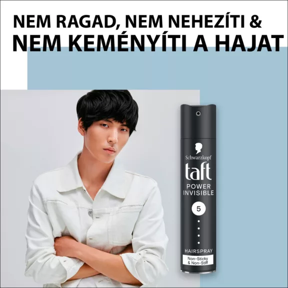 Taft Power Invisible 5 hajlakk minden hajtípusra 250 ml Taft Power Invisible 5 hajlakk minden hajtípusra 250 ml