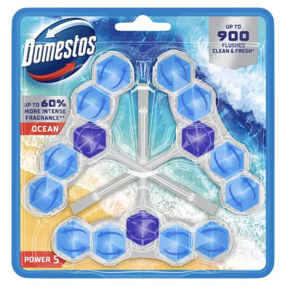Domestos Power 5 Ocean WC frissítő blokk 3x 50 g Domestos Power 5 Ocean WC frissítő blokk 3x 50 g