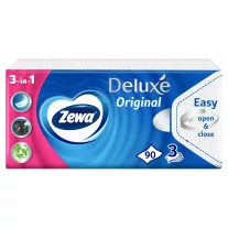   Zewa Deluxe Original illatmentes papír zsebkendő 3 rétegű 90 db