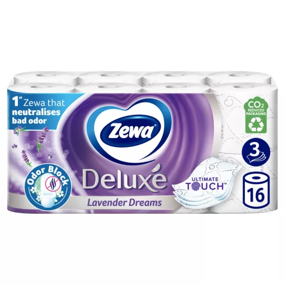 Zewa Deluxe Lavender Dreams toalettpapír 3 rétegű 16 tekercs Zewa Deluxe Lavender Dreams toalettpapír 3 rétegű 16 tekercs