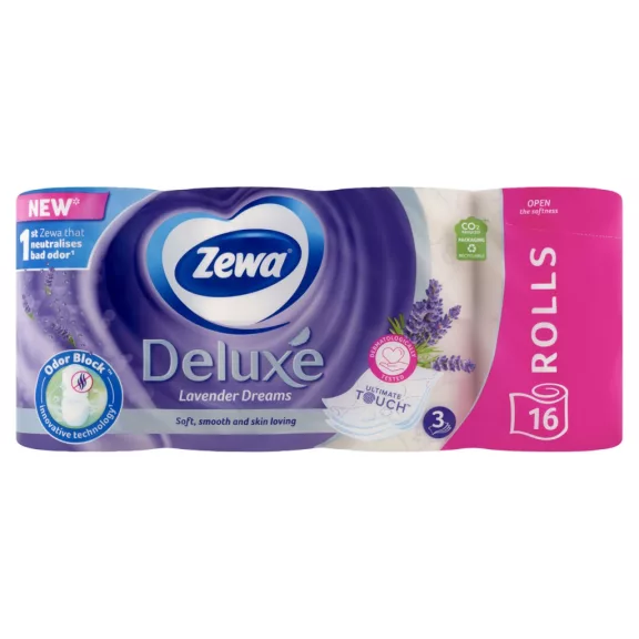 Zewa Deluxe Lavender Dreams toalettpapír 3 rétegű 16 tekercs Zewa Deluxe Lavender Dreams toalettpapír 3 rétegű 16 tekercs