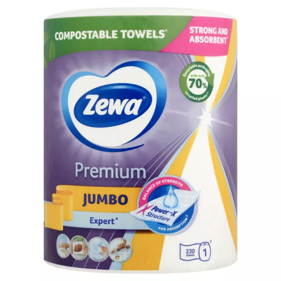 Zewa Premium Jumbo háztartási papírtörlő 3 rétegű 1 tekercs Zewa Premium Jumbo háztartási papírtörlő 3 rétegű 1 tekercs