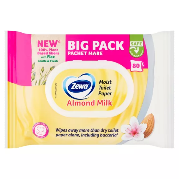 Zewa Almond Milk nedves toalettpapír Big Pack 80 db Zewa Almond Milk nedves toalettpapír Big Pack 80 db
