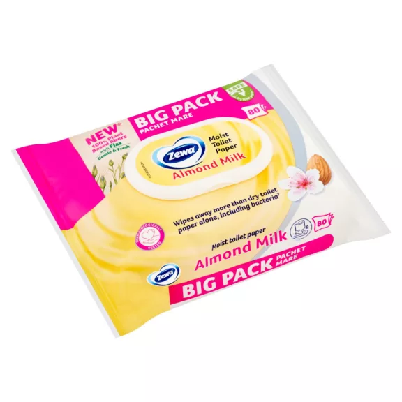 Zewa Almond Milk nedves toalettpapír Big Pack 80 db Zewa Almond Milk nedves toalettpapír Big Pack 80 db