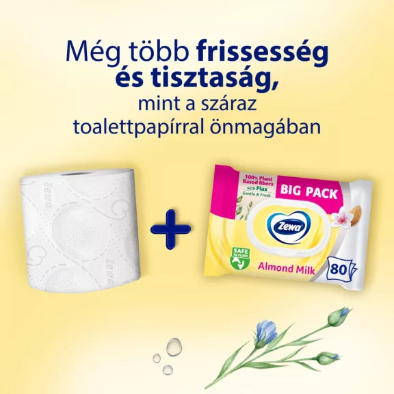 Zewa Almond Milk nedves toalettpapír Big Pack 80 db Zewa Almond Milk nedves toalettpapír Big Pack 80 db