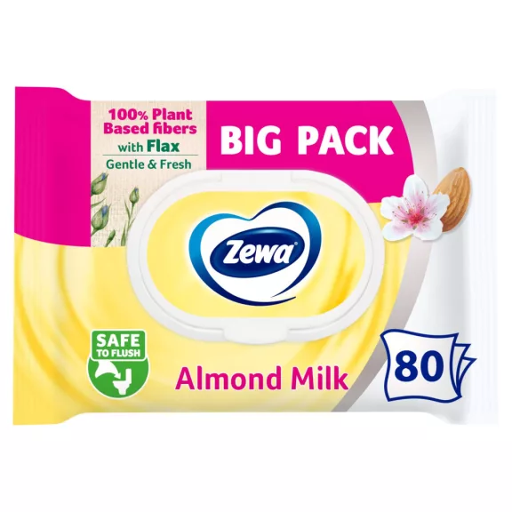Zewa Almond Milk nedves toalettpapír Big Pack 80 db Zewa Almond Milk nedves toalettpapír Big Pack 80 db