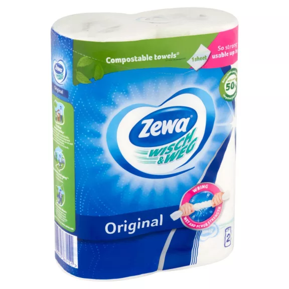 Zewa Wisch&Weg Original háztartási papírtörlő 2 rétegű 2 tekercs Zewa Wisch&Weg Original háztartási papírtörlő 2 rétegű 2 tekercs